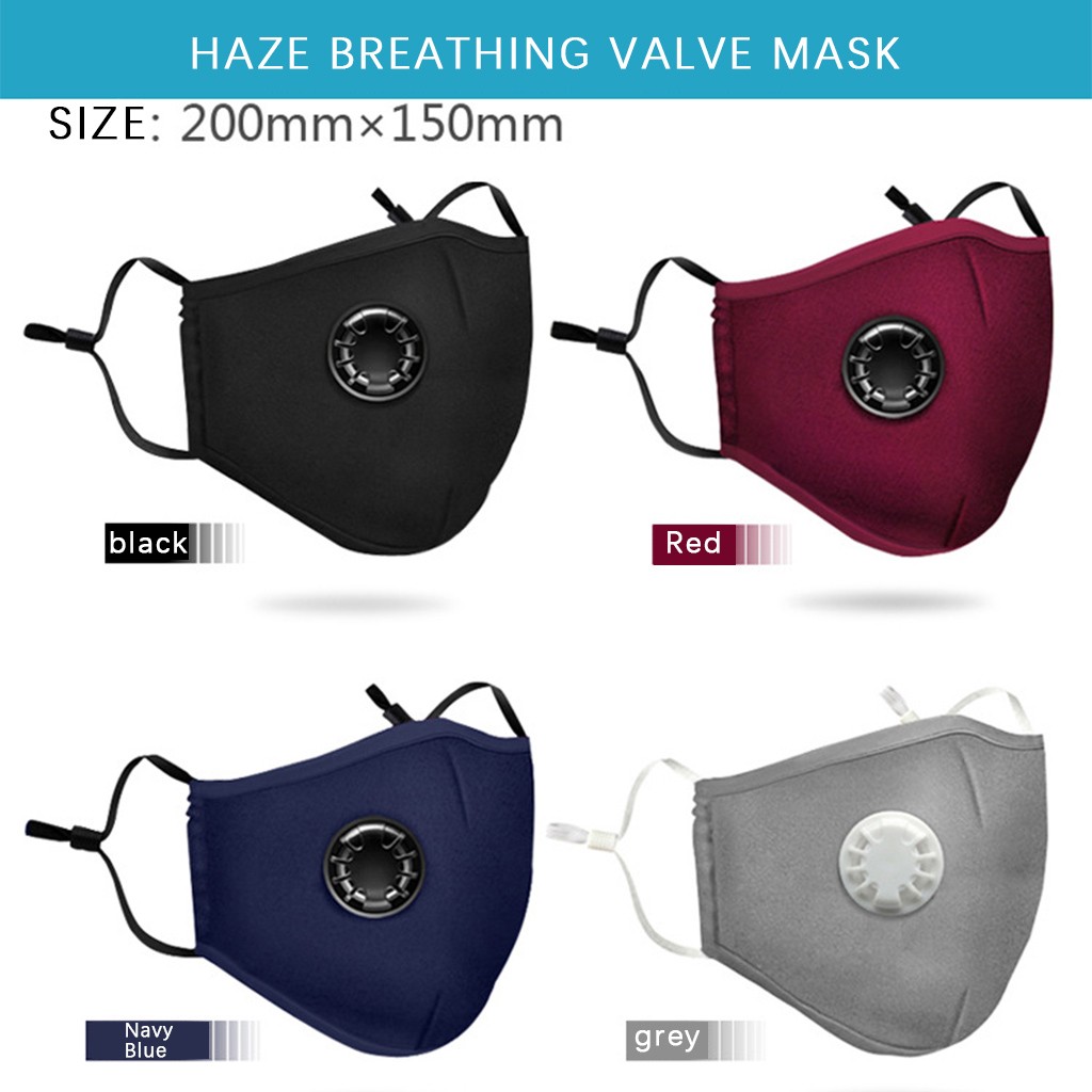 # H20 algodão pm2.5 anti haze máscara facial com válvula de respiração anti-poeira boca máscaras filtro de carvão ativado respirador boca-muffle
