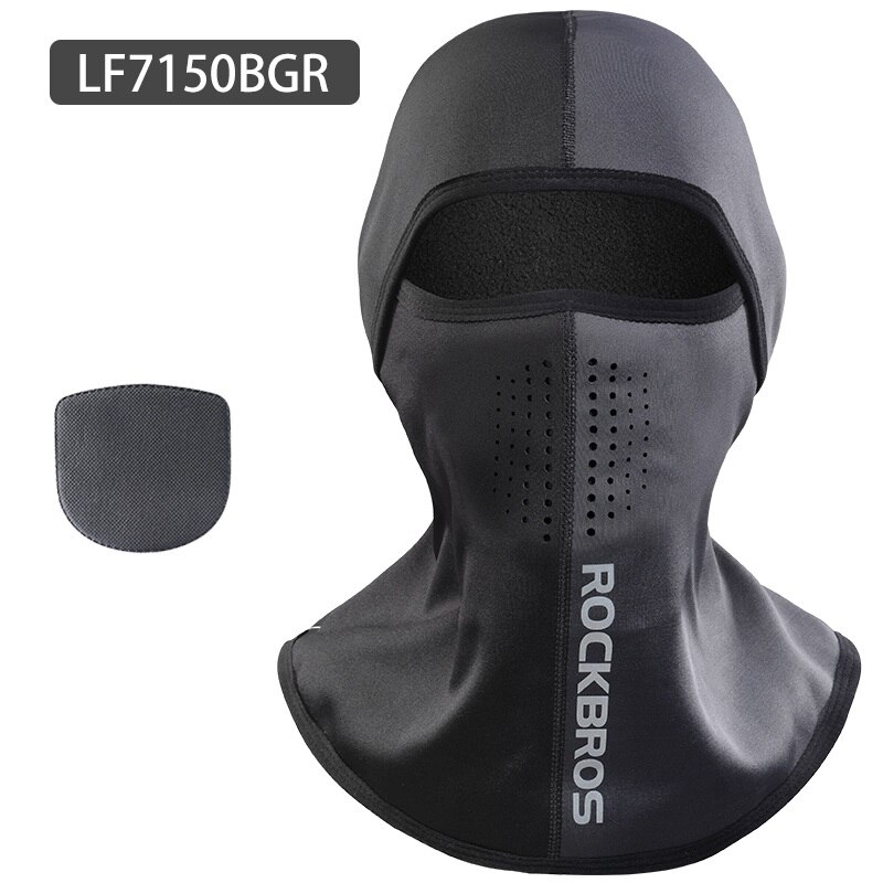 ROCKBROS-Mascarilla de Esquí Térmica, Capucha Protectora para la Cara de Vellón, Bufanda de Forro Polar para Hacer Deporte al Aire Libre, Accesorio de Snowboard Cortaviento, Pasamontañas para Ir en Bicicleta: LF7150BGR