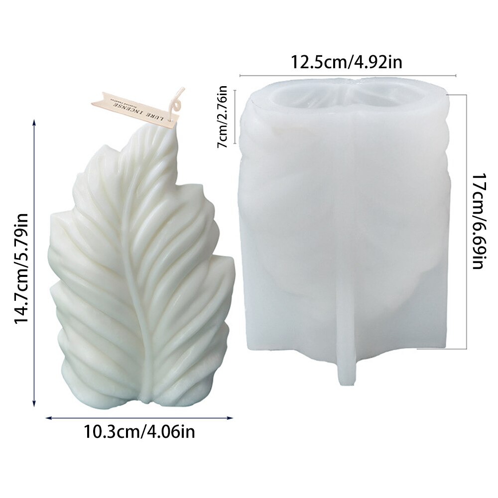 Leaf-Vormige Zeewier Shell Geurende Kaars Siliconen Mal Diy Handgemaakte Zeep Gips Hars Maken Mould Home Decoratie Ornamenten: Big leaf