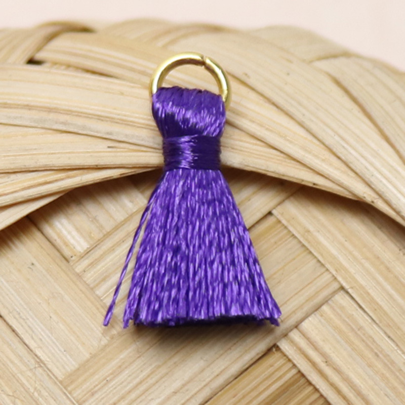 Colgante de borlas de hilo de algodón de 2cm, accesorio de joyería, con adornos de flecos pequeños, para manualidades, DIY, 20 piezas: Lavanda