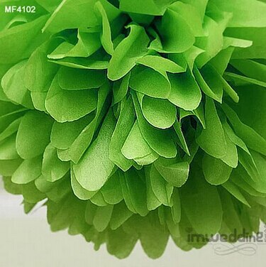 10 stücke handgefertigt 4 &#39;&#39;(10 cm) Gewebe Papier Pom Poms Papier Blume Ball Pompom Für Heimat Garten Hochzeit Geburtstag &Ampere; Hochzeit Auto Dekoration: Grün