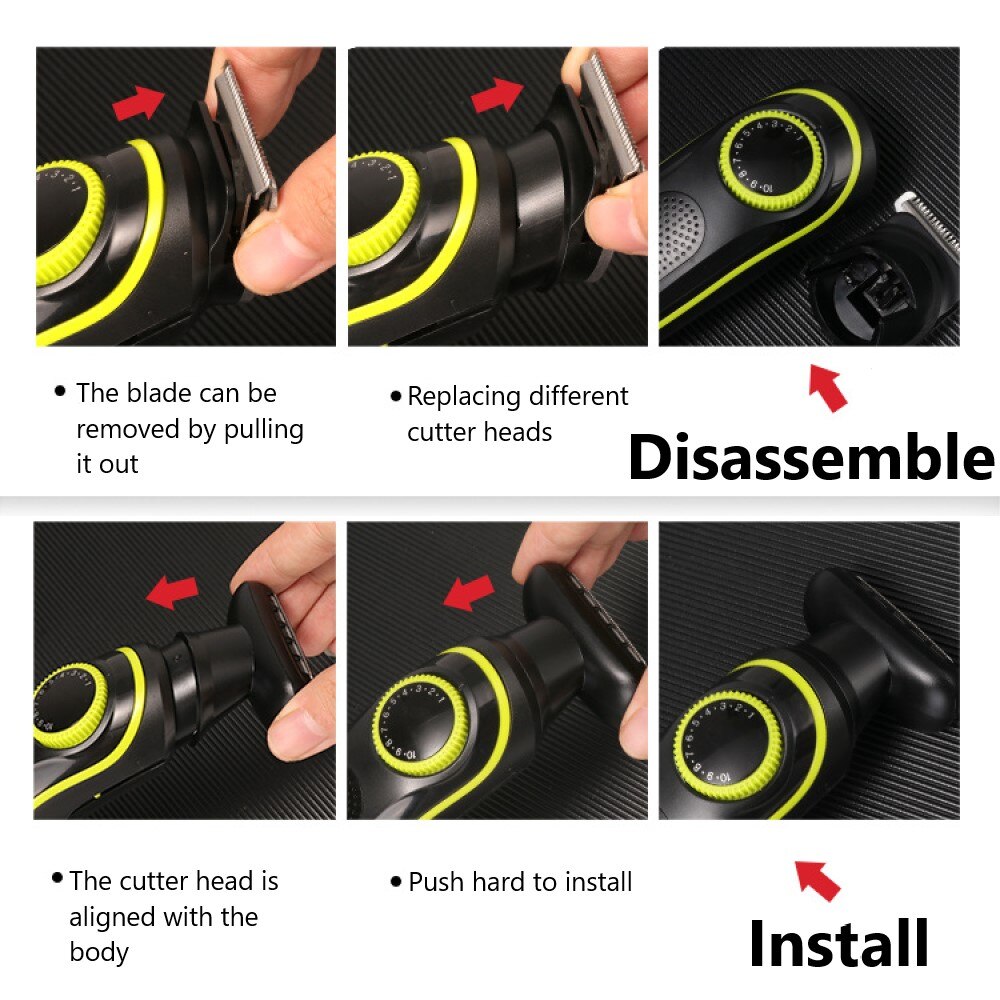 KEMEI – tondeuse professionnelle tout-en-un pour hommes, rasoir électrique pour le visage, le corps et la barbe