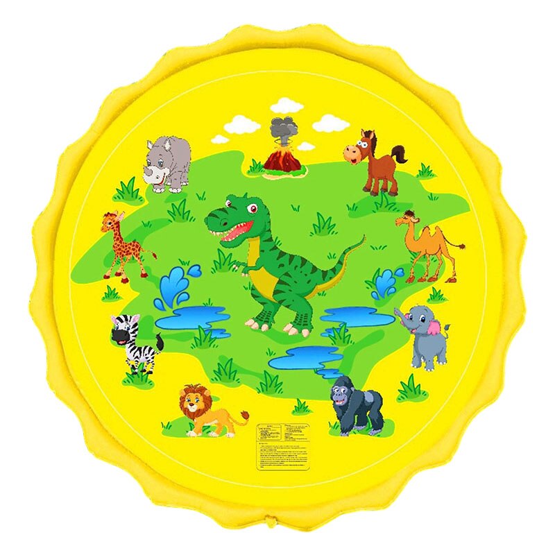 Swimming Pool Children's Outdoor Toys Framed Pool Water Spray Pad Lawn Entertainment Toys Summer Outdoor PVC Cartoon Toy Mat: White