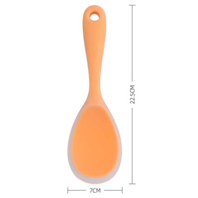 Silicone Spoon Anti-scalding Translucent Colorful Rice Scoop Heat Resistant Non-stick Rice Cooker Tableware Kitchen Cooking Tool: A-Orange