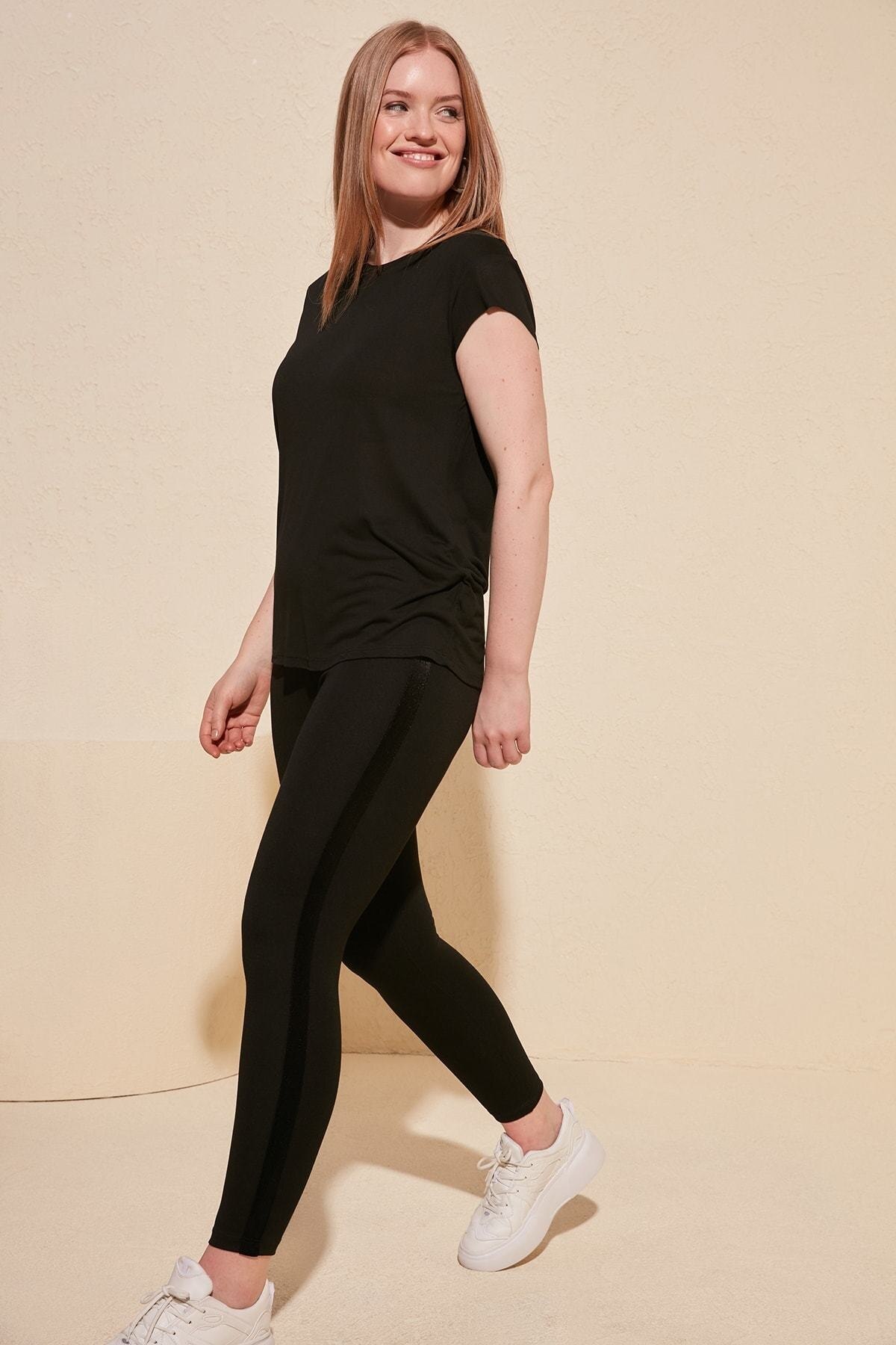 Trendyol Kanten Lurex Spliced Leggings TWOAW20TA0078