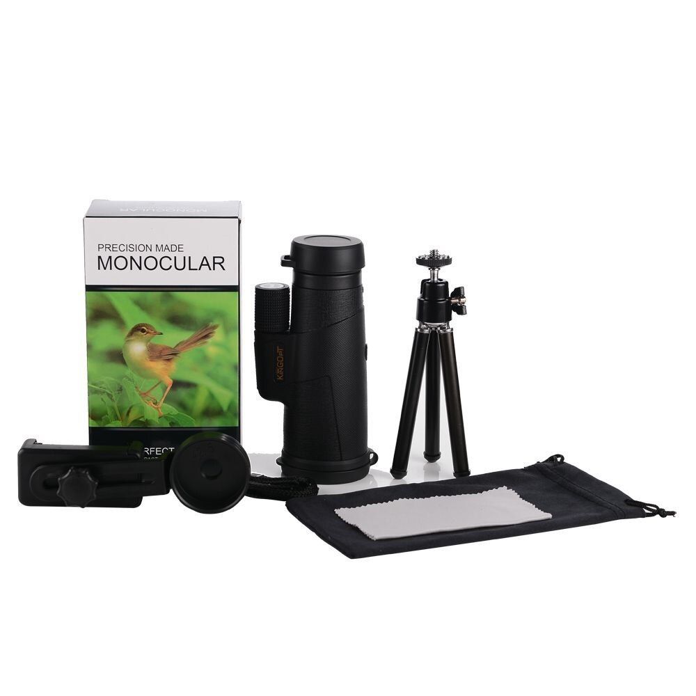 Wide Angle Waterproof 10x42 Monocular with Tripod and Adapter for Phone High Definition Full Multi Coating Telescope