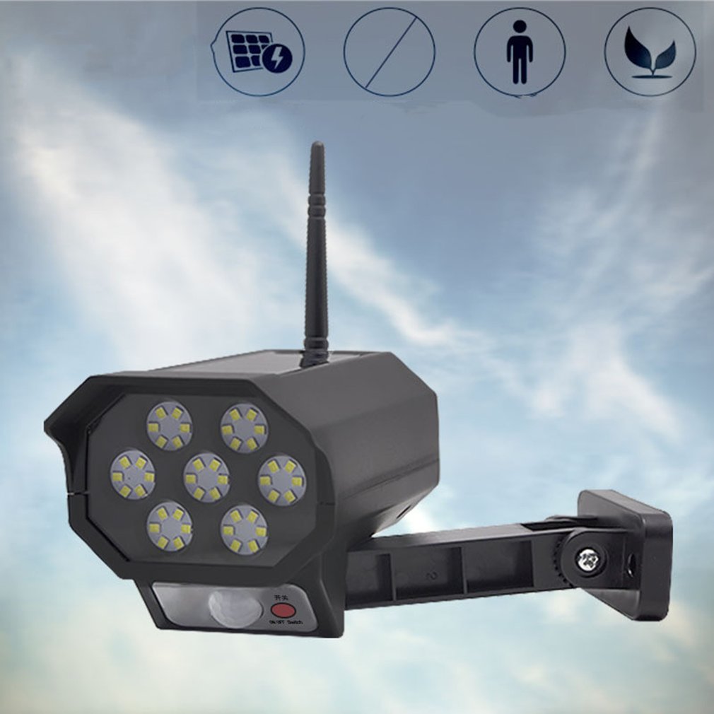Solar 42LED Sensor Simulation Camera with Remote Control Integrated Solar Energy Human Body Sensor Street Light Monitoring Light