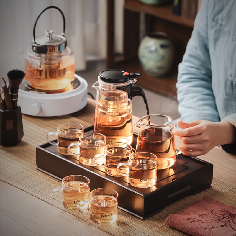 Household Luxury Modern Tea Set Tray Tea Table Simple Small Tea Sea kung-Fu Water Storage tray Round Rectangular Tray
