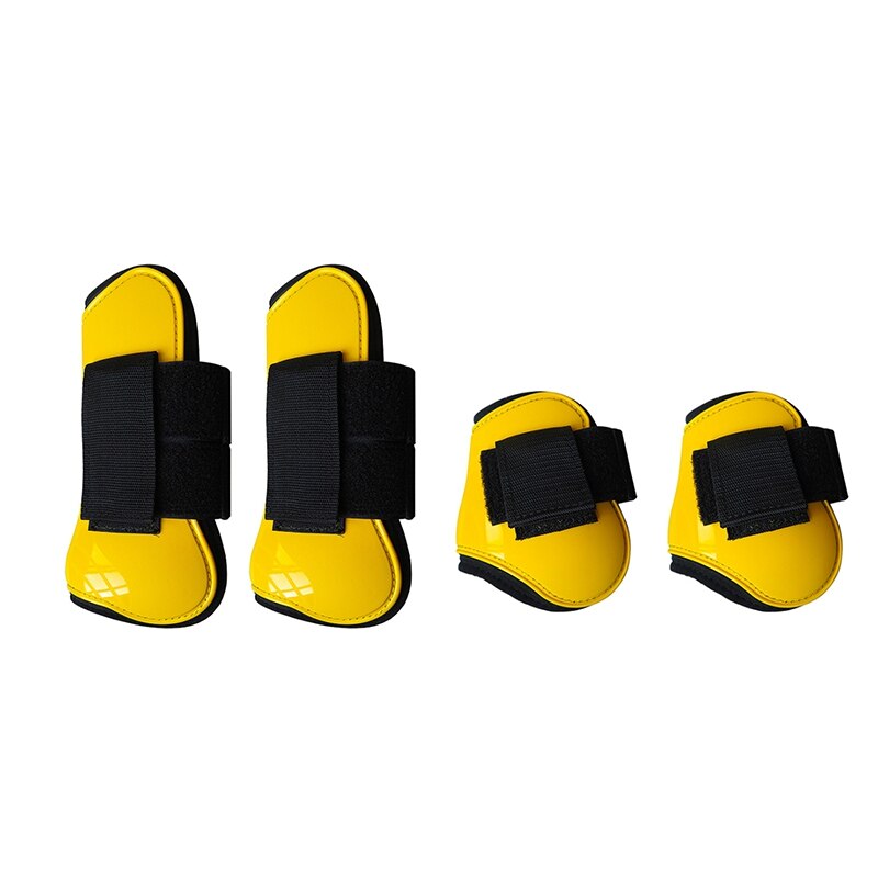 Adjustable Front H-Ind Horse Leg Boots Equine Front Leg Guard Equestrian Tendon Protection Horse Hock Brace: yellow