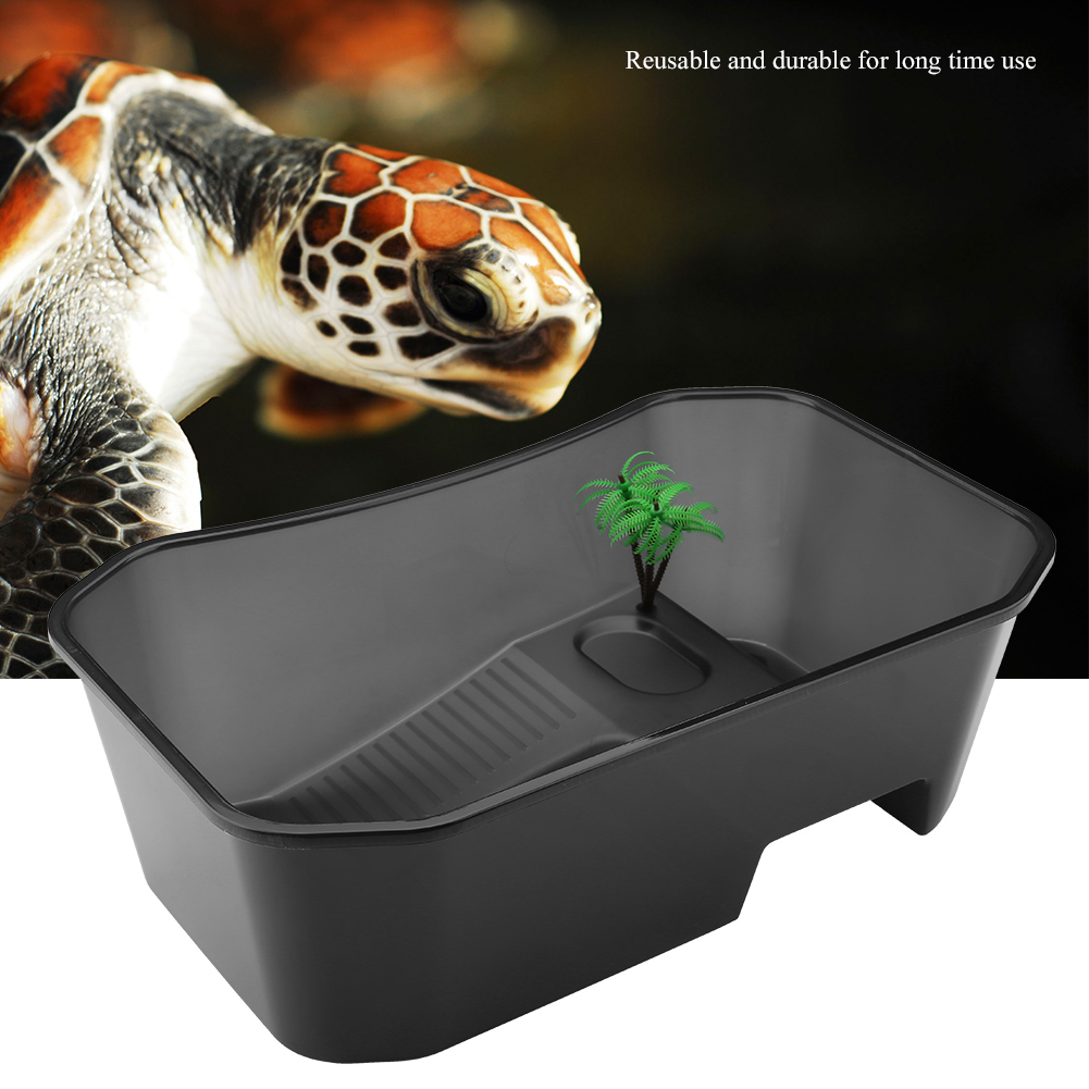 Petite tortue en plastique escalade plate-forme ouverte Aquarium avec rampe échelle maison Aquarium pour tortue Reptile 40x23x13cm