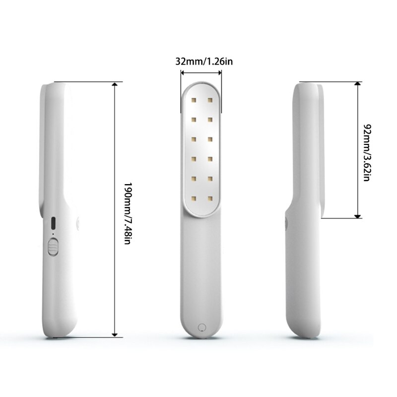 Kannettava uv-sterilointilaite uvc-desinfiointivalo kotiin kädessä pidettävä usb-germisidilamppu kenkäkaappiin lemmikkien matoille alusvaatteet desinfiointi l