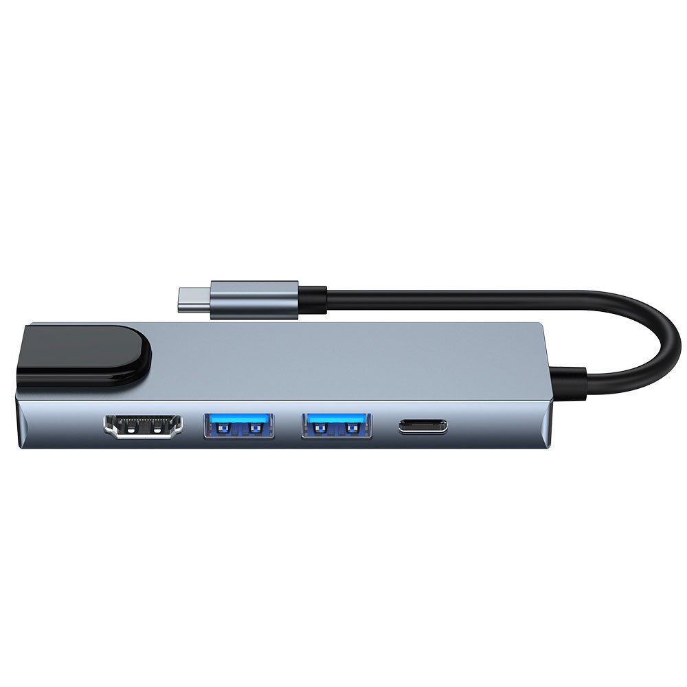 Tipo c hub 5-in-1multiport adaptador doca com usb 3.0 4k hdmi pd passar através de carregamento para macbook pro ar ipad pro xps portátil