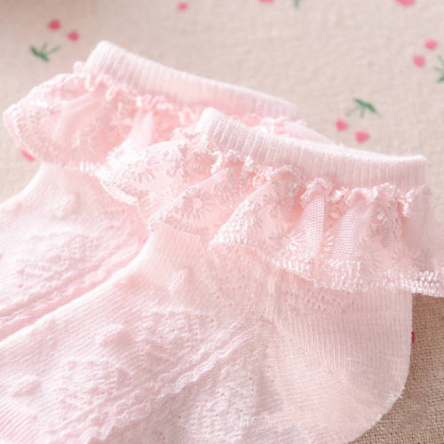 Zomer Peuter Baby Meisjes Katoenen Kant Ruffle Stroken Enkelsokken Prinses Anti Slip Tutu Sokken