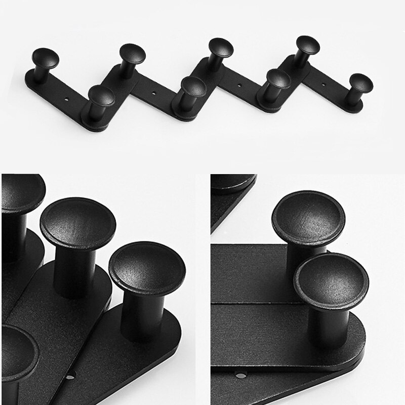 ROVATE Movable Frame Coat Hooks Folding Swing Arm Swivel Hook with Multi Foldable Arms Wall Mount Matt Black