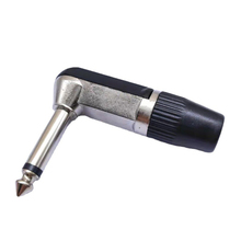 Conector Jack de 6,35mm para altavoz y micrófono, adaptador de Audio para guitarra de ángulo recto de 1/4 pulgadas, 6,35 Mono, 1 ud.