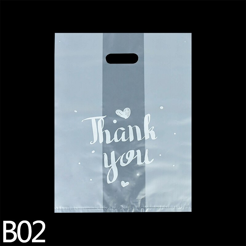 10pcs/lot Thank You Transparent Plastic Bag Bag For Fruit Bakery Food Packaging Bag Supplies: B02-10pcs