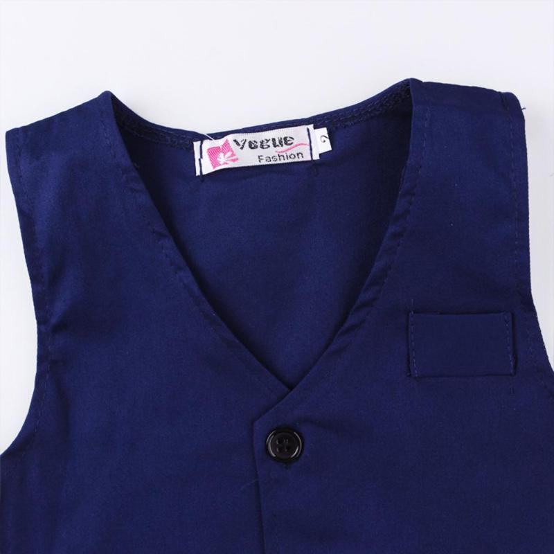 4pcs British Style Boy Gentleman Costume Shirt Pants Vest Necktie Outfits Boys Formal Suit Wedding Campus Student Dress