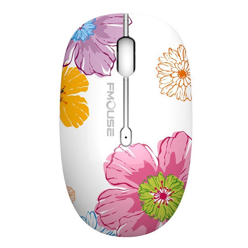 M101 Ergonomics Wireless Mouse 2.4G Cute Optical Cartoon Computer Silent Mice With USB Receiver for Laptop Kid Girl Macbook: WHITE