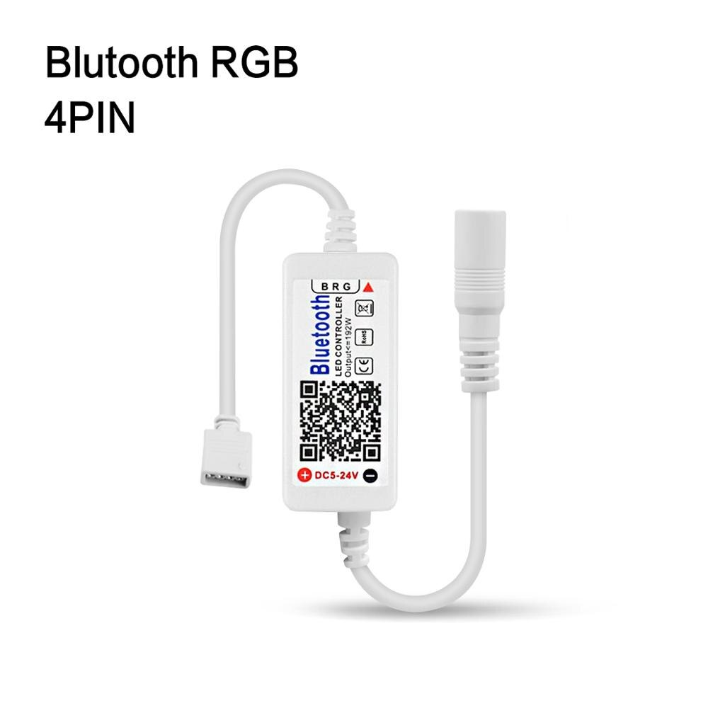 Tuya Smart Life APP WiFi LED contrôleur de bande DC5V 12V 24V Bluetooth sans fil RGB/RGBW/RGB + CCT télécommande sans fil Alexa: Bluetooth RGB 4 PIN