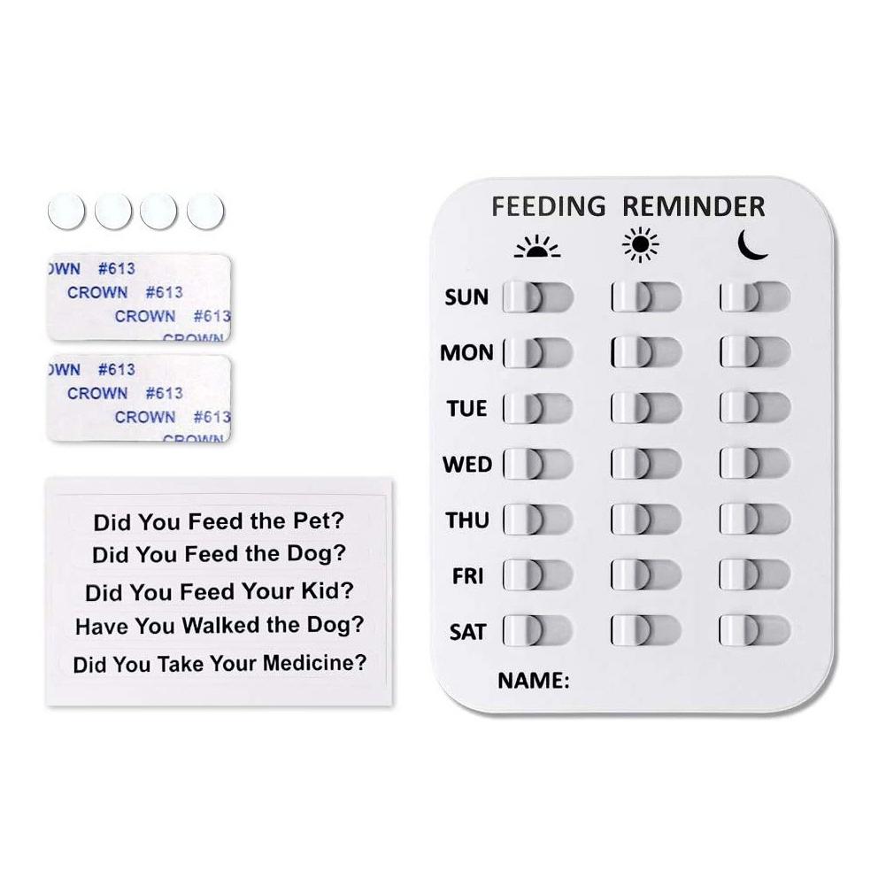 Dog Feeding Reminder Pets Feeding chart Elderly Sticker Daily Indication Chart 3 Times A Day Reminder for Puppy/Kids/Old People
