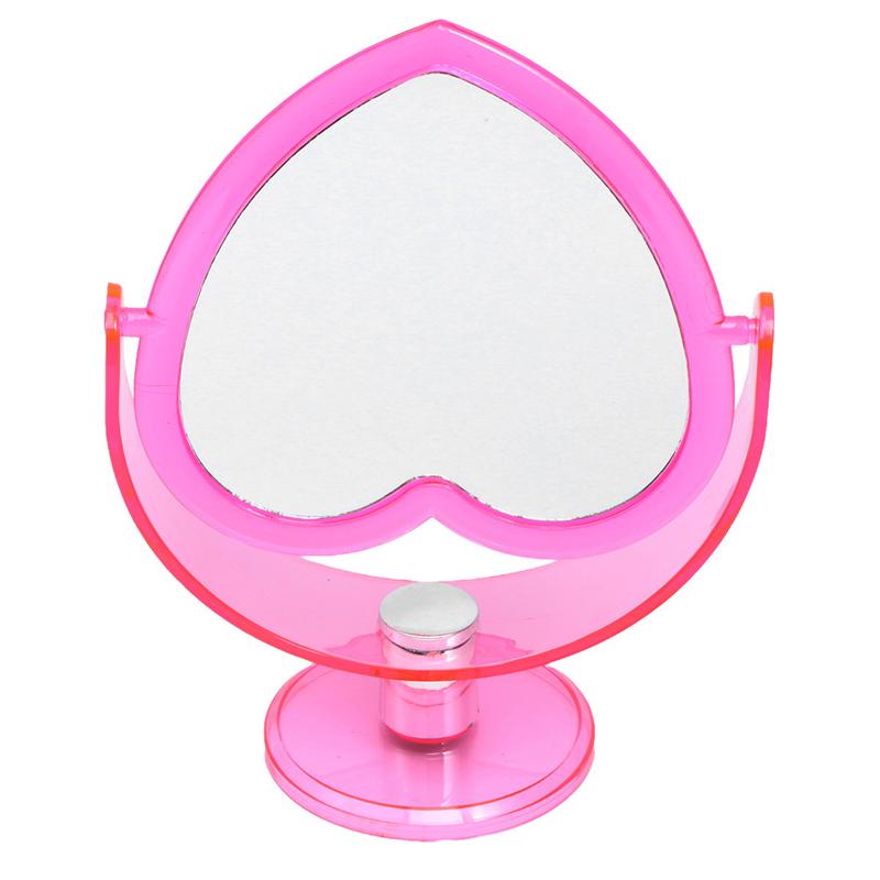 Dubbelzijdig Make-Up Spiegel Loving Hart Make-Up Spiegel Acryl Desktop Spiegel Cosmetische Spiegel Voor Thuis Slaapkamer Make Up Spiegel: Roze