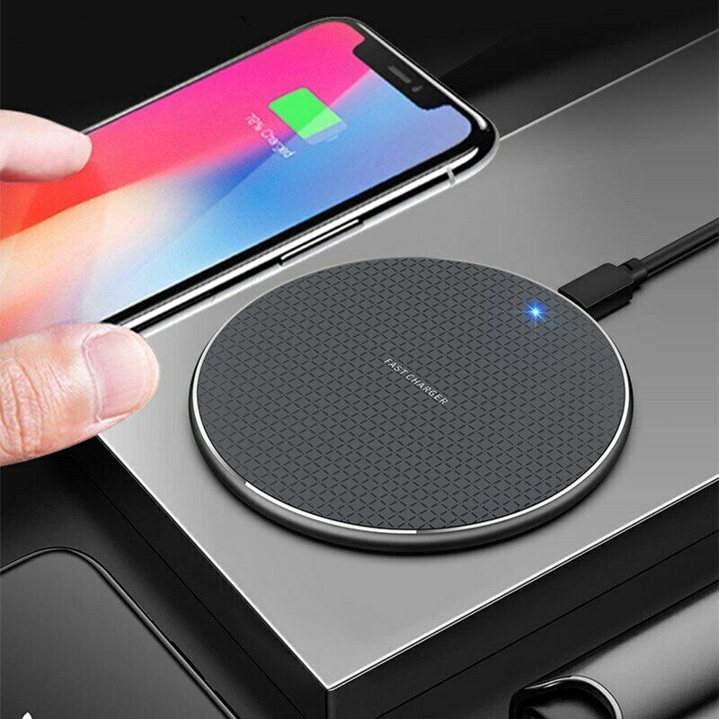 10w qi-wireless-ladegeräte, induktive schnellladestation für samsung iphone 8 se, x, xr, xs max mit 50cm ladekabeln