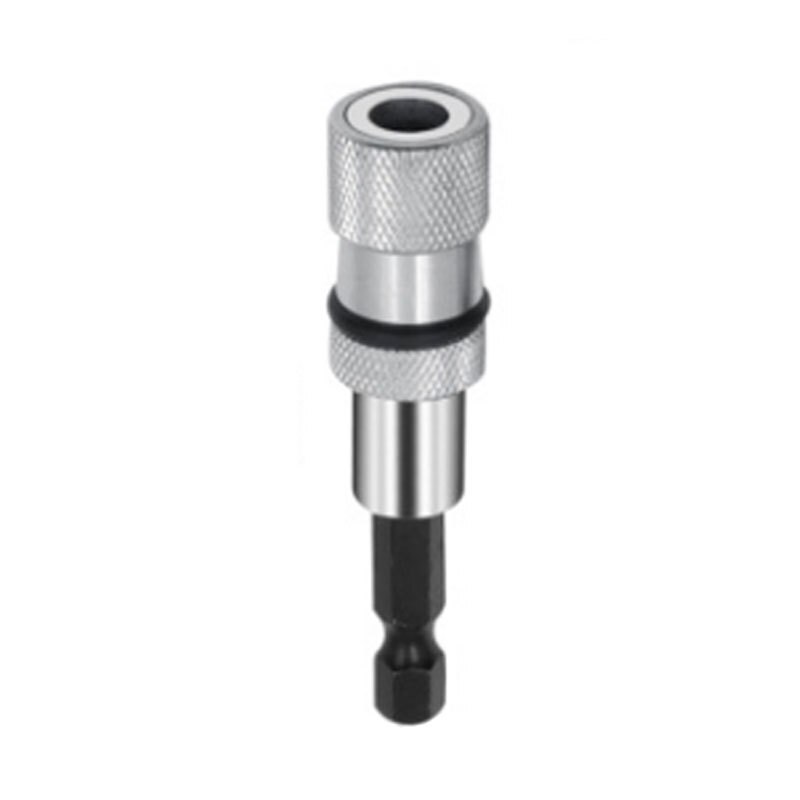 1pcs Adjustable Screw Depth Magnetic Screwdriver Bit Holder 1/4 Inch Hex Driver with 5pcs PH2 Scewdriver Bits 60mm Quick Holder: silver