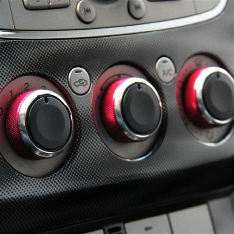 3pcs/Set 4 Colors Car AC Knob Aluminum Alloy Air Conditioning Heat Control Switch Accessories