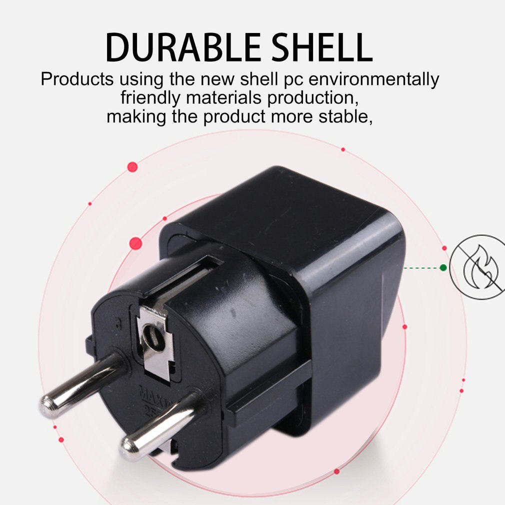 Universal UK US AU to EU AC Power Socket Plug Travel Charger Adapter Pure Copper Converter European Standard Adapter Plug