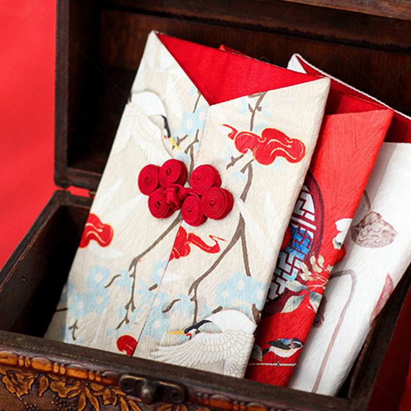 Chinese Style Red Envelope Year Red Envelope Fabric Red Envelope Disc Buckle Red Packet