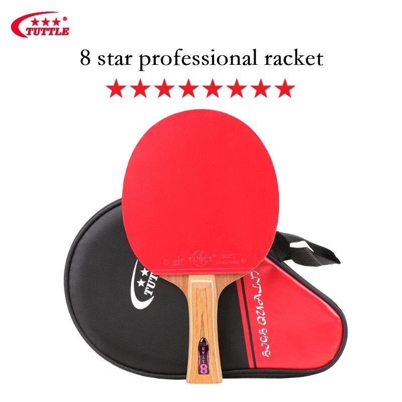 Tuttle 7 8 9 star Ping Pong Racket Table Tennis Racket Bat Wood Carbon Blade with ITTF Approved Rubbers