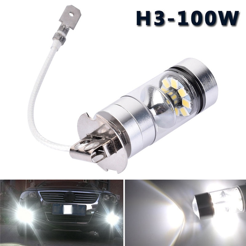2 Pcs H3 Auto Led Lamp Fog Tail Rijden Gloeilamp High Power Automotive Auto Vervanging Light-Emitting Diode singnal Hoofd Lamp