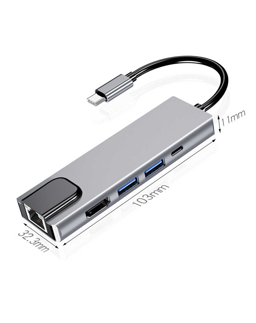 Estación de acoplamiento USB tipo C a HDMI USB 3,0 PD, adaptador multifunción para MacBook Pro, HP, Lenovo tipo C, estación de acoplamiento para ordenador portátil: Default Title