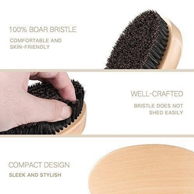 Natuurlijke Borstel Zwijnen Hout Baard Borstel Make-Up Baard Borstel