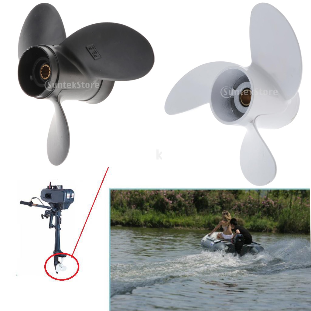 2 Stroke 3 Blade Prop Propeller for Inflatable Boat Kayak Canoe Fishing Dinghy Raft - Easy Installation - Select Sizes