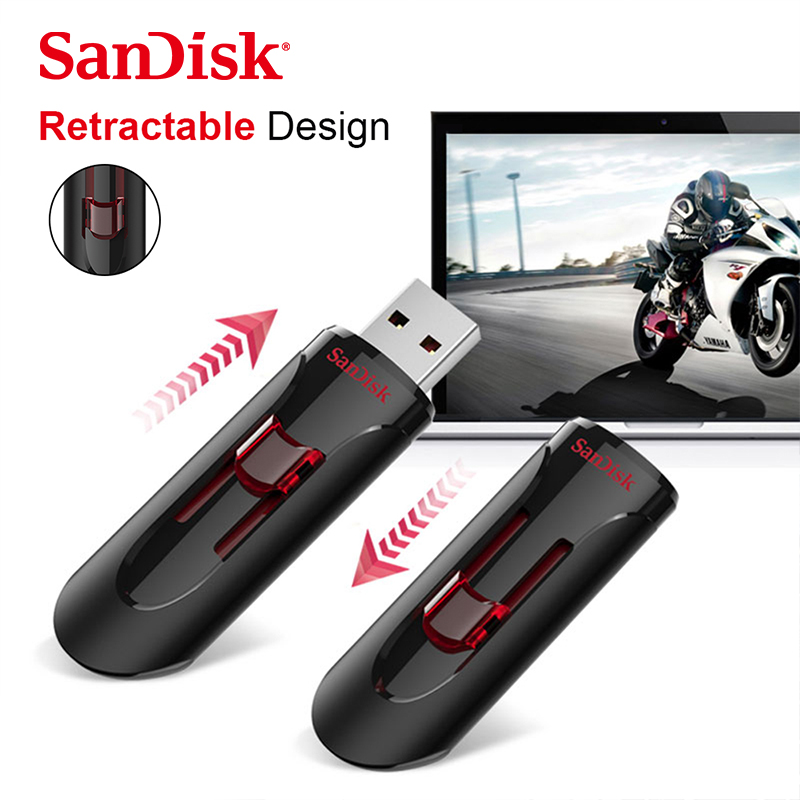 Sandisk Originele Cruzer Glide 3.0 Usb Flash Drive CZ600 16Gb 32Gb 64Gb 128Gb 256Gb Geheugen stok Pen Drive U Stok Intrekbare