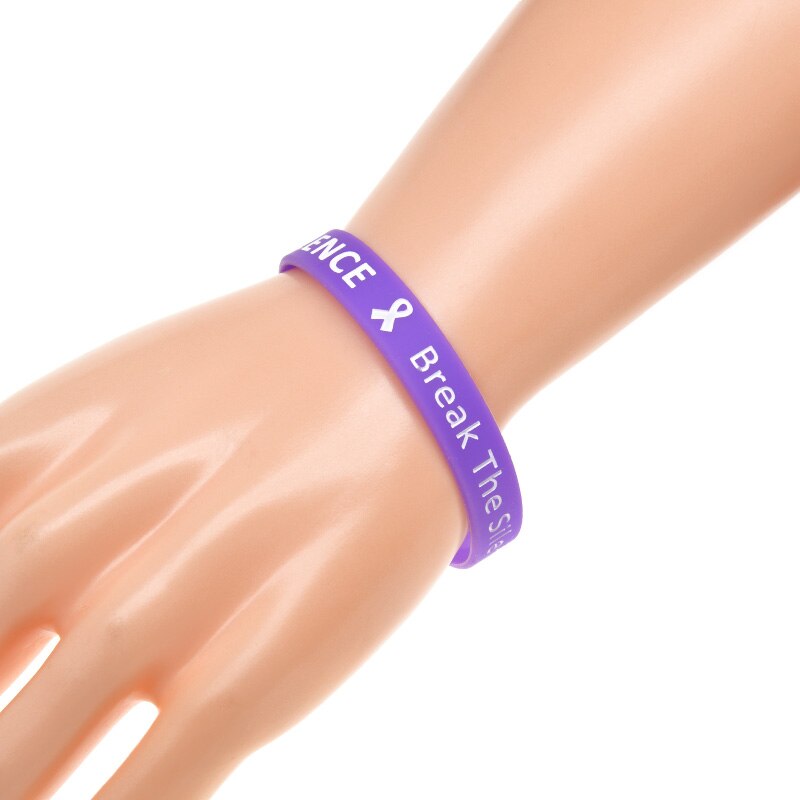 OBH 1PC Ende Inländischen Gewalt Brechen sterben Stille Silikon Gummi Armbinde Lila