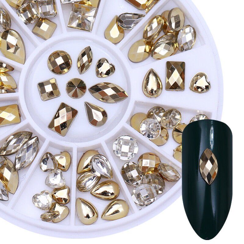 3D ongle cristal strass paillettes métal diamant Sequin Technique manucure ongle Art déco Nail Art bijoux: 22