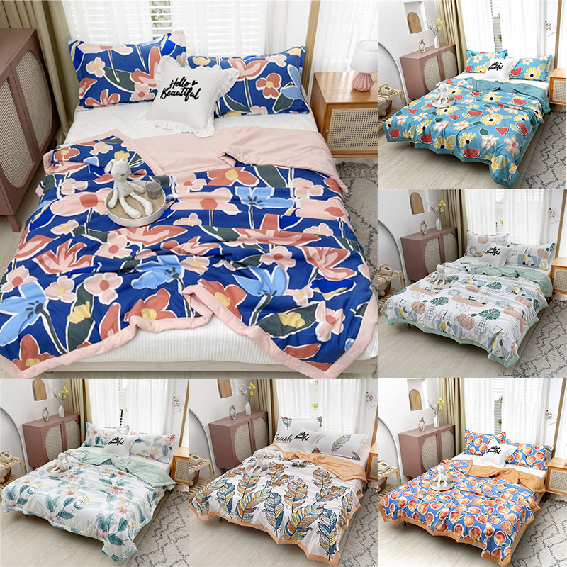 Frühling und Sommer Gewaschen Reine Baumwolle Quilt klimaanlage Dünne Bettdecke Gedruckt Haut-freundliche Sommer Quilt 200x230cm