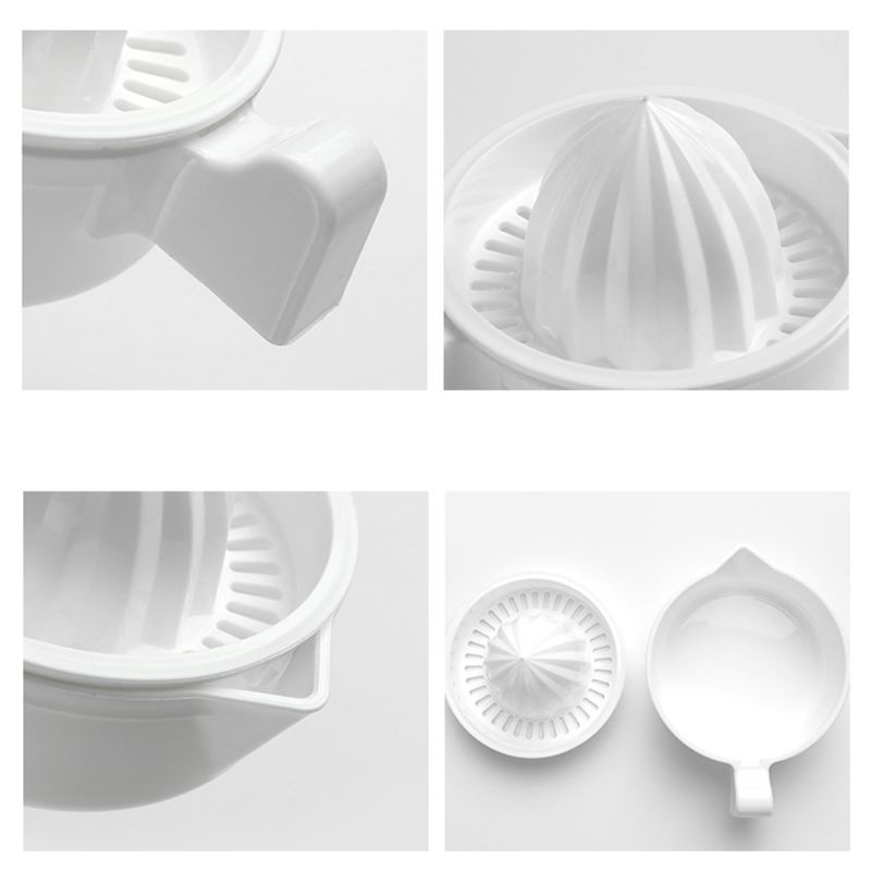 Mini Plastic Dubbele Laag Huishouden Handmatige Citruspers Oranje Citroen Fruit Knijper Cup Met Handvat Schenktuit Draagbare