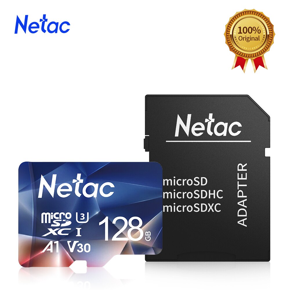 Netac tarjeta Micro SD tarjeta de memoria Class10 UHS-1 256GB 128GB 512GB 32GB 64GB 100 MB/S Microsd, Micro SD tarjeta Flash Microsd TF/tarjeta SD: 128GB With Adapter