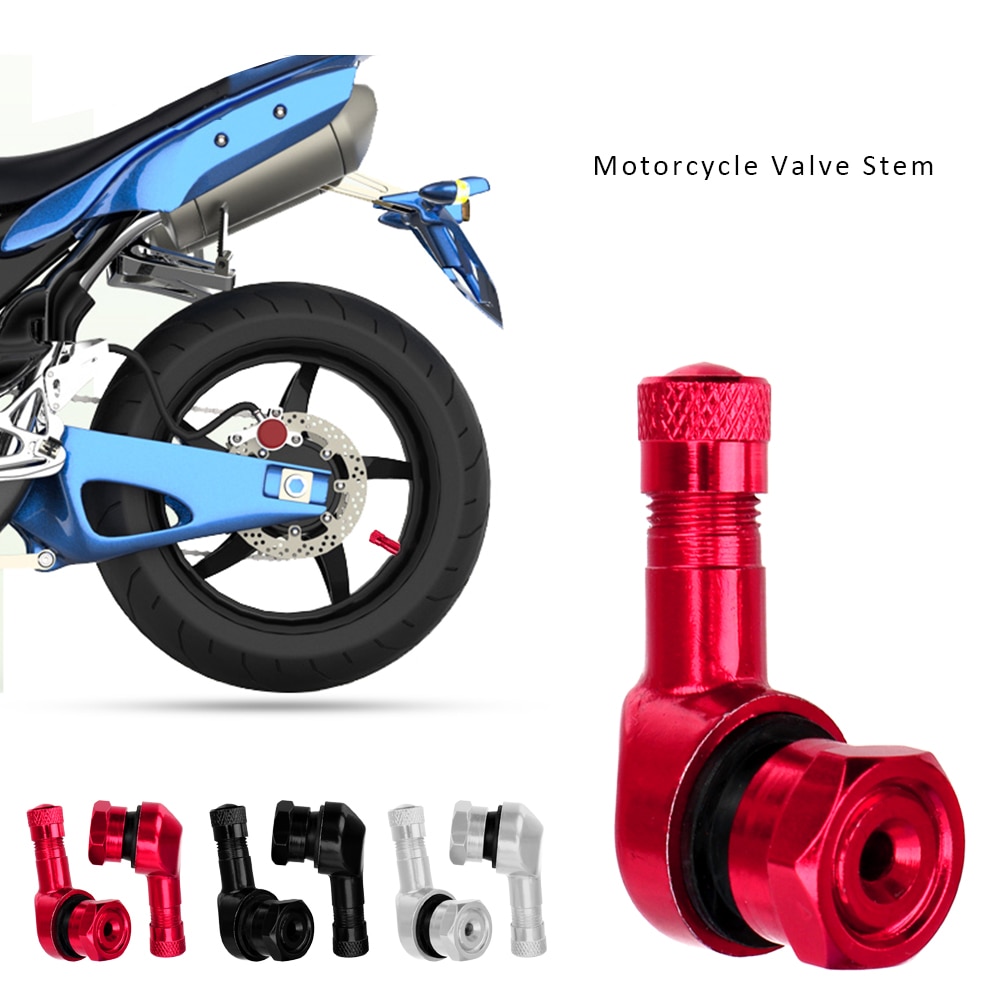 Leepee motorcykel ventilspindel 11.3mm 90 graders vinkelhjul slanglösa ventilspindlar 1 par däck tillbehör