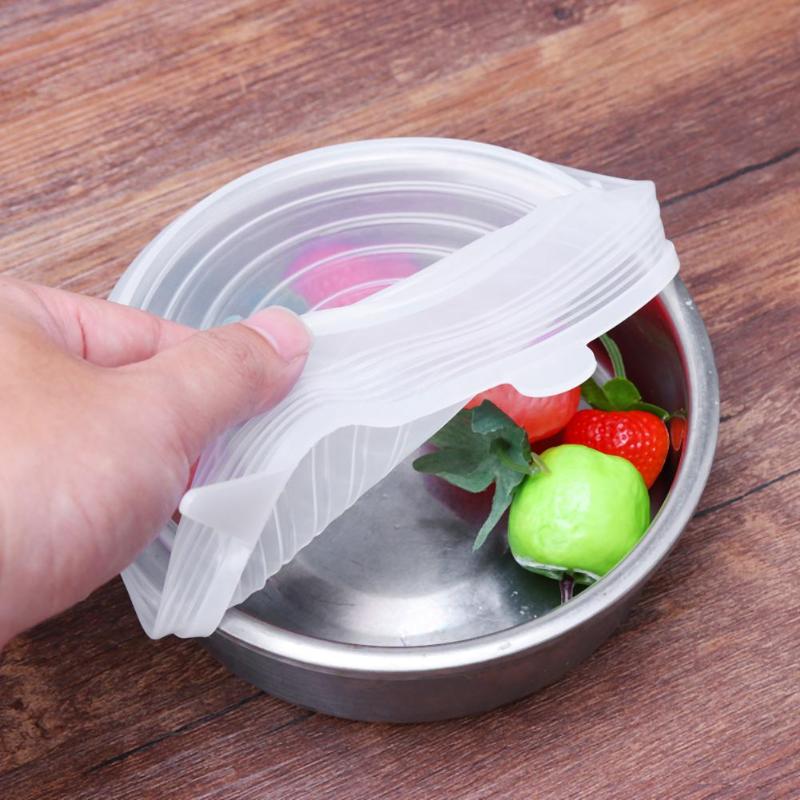 1PC Herbruikbare Stretch Siliconen Deksels Voedsel Wrap Bowl Pot Pan Cover Rubber Vers houden Deksel Voor Voedsel Kom pot Keuken Gadget