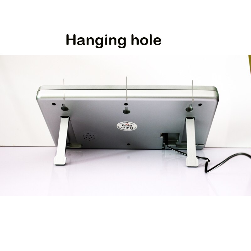 Large LED Digital Wall Clock with Calendar Temperature Date and Week Display Kickout Stand for Desk Big Bright Red Digits