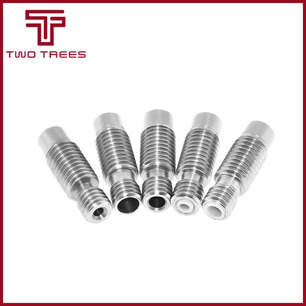 5pc 3d printer nozzle keel, geheel van metaal of buis  or 4.1mm doorlopende gaten voor 3d v6 1.75mm 3mm extruder uiteinde j-kop