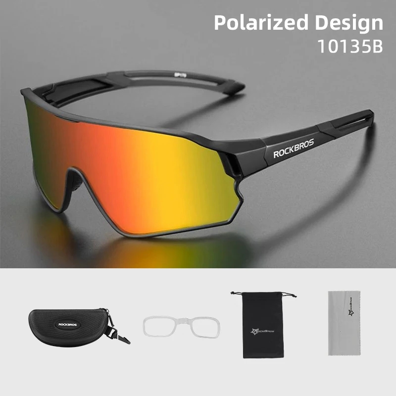 ROCKBROS-gafas de sol polarizadas con protección UV400 para ciclismo, lentes deportivas para bicicleta, senderismo, Camping, Golf: YELLOW