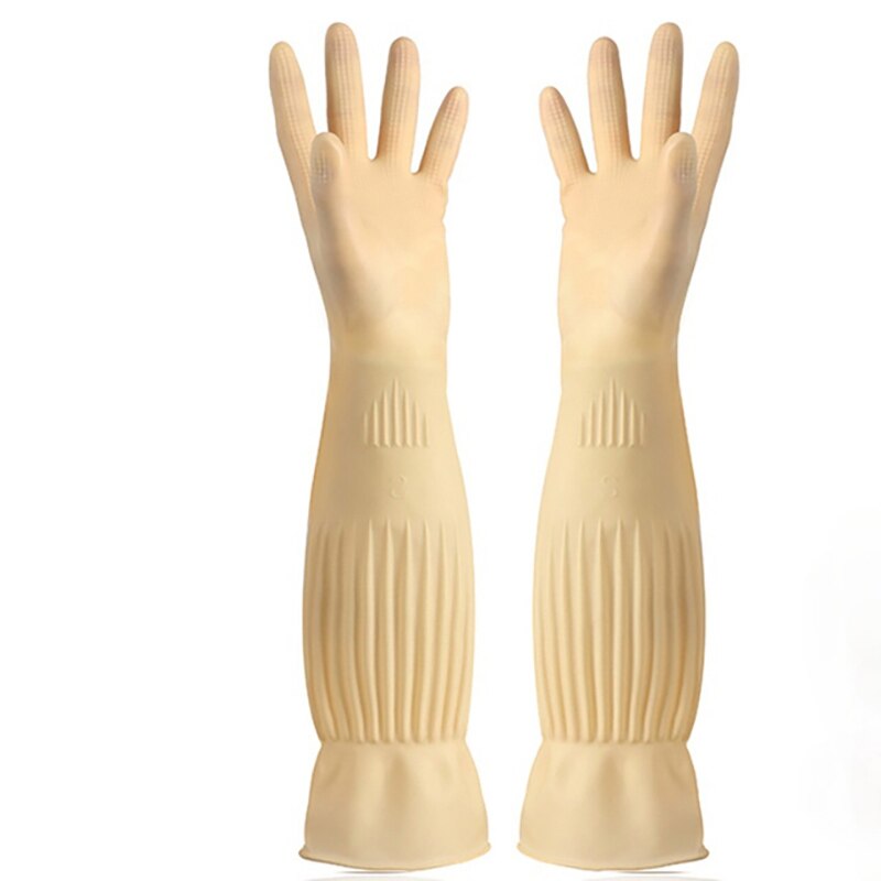 Wasserdicht Haushalts Handschuhe dauerhaft Geschirr Arbeit Handschuhe Reinigung Langen Gummi Verdickt Handschuh Hausarbeit Küche Reinigung Werkzeug: Gelb / L