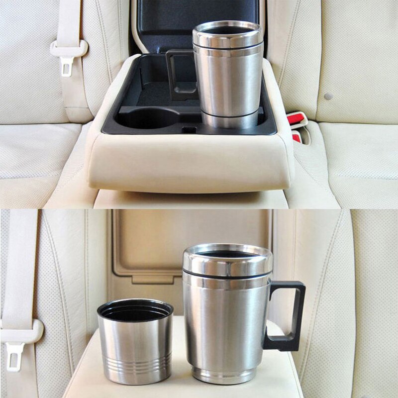 Tasse chauffante acier inoxydable 12V 300ml | Pour voiture, verre, lait, café, thé, eau chaude, bouteille chauffante, pour voyage Campin