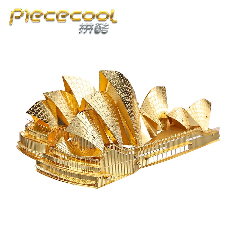 MMZ MODEL PIECECOOL 3D Metal pezzle the world Famous Buildings London Eye Saint Basil's Cathedral Assembly Model Jigsaw toys: Gold