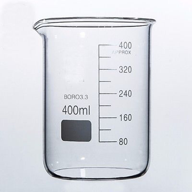 400ml bajo forma de vaso de precipitados vaso de vidrio borosilicato para laboratorio de química transparente vaso engrosada con caño de vidrio de laboratorio